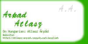 arpad atlasz business card